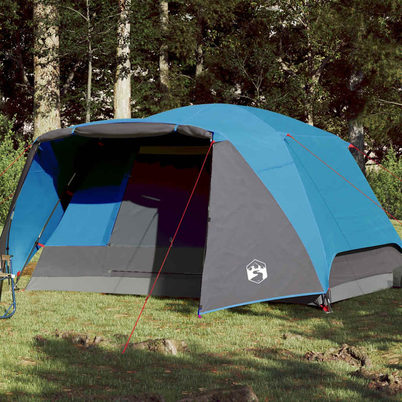 Afbeelding laden in galerijviewer, Vidaxl tent met luifel 4-persoons waterdicht blauw
