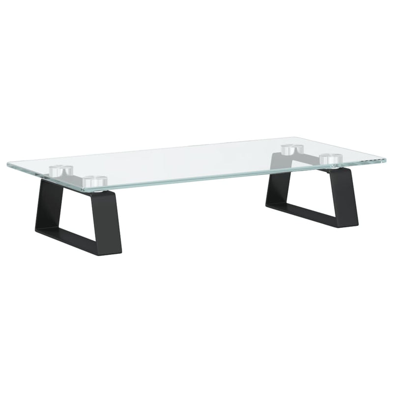 Afbeelding laden in galerijviewer, Vidaxl monitorstandaard 40x20x8 cm gehard glas en metaal zwart
