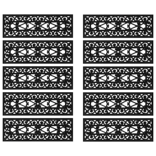 Vidaxl trapmatten 10 st 25x75 cm rubber