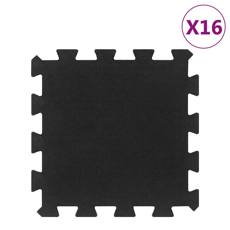 Afbeelding laden in galerijviewer, Vidaxl rubbertegels 16 st 16 mm 30x30 cm zwart
