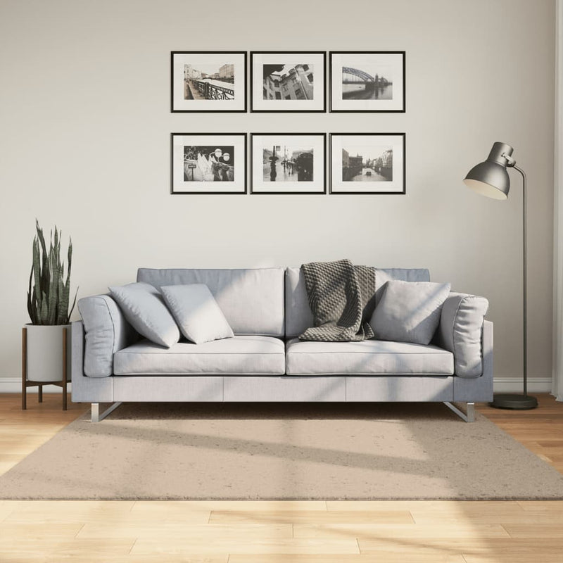 Afbeelding laden in galerijviewer, Vidaxl vloerkleed huarte laagpolig zacht wasbaar 160x160cm zandkleurig
