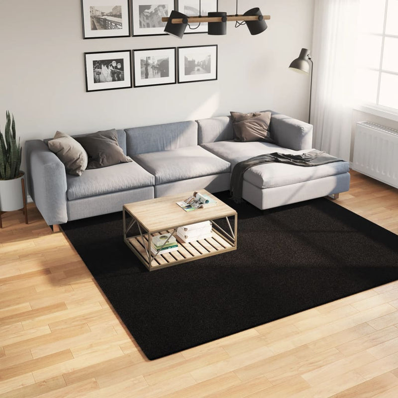 Afbeelding laden in galerijviewer, Vidaxl vloerkleed huarte laagpolig zacht wasbaar 240x240 cm zwart
