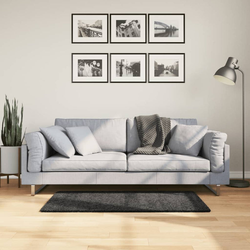 Afbeelding laden in galerijviewer, Vidaxl vloerkleed pamplona shaggy hoogpolig modern 60x110 cm antraciet
