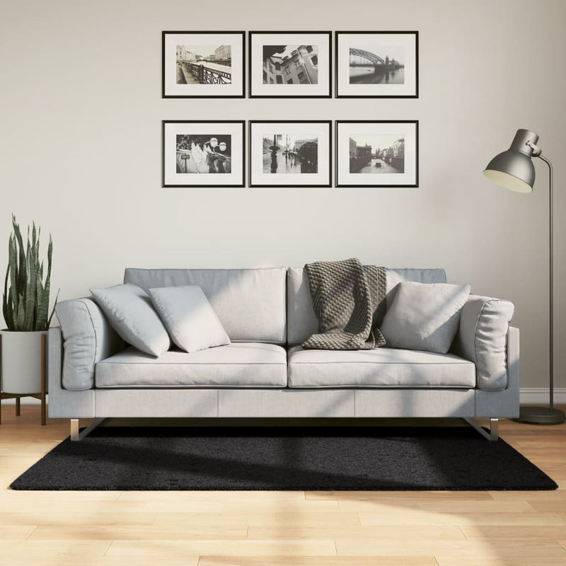 Afbeelding laden in galerijviewer, Vidaxl vloerkleed pamplona shaggy hoogpolig modern 80x150 cm zwart
