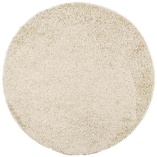 Vidaxl vloerkleed pamplona shaggy hoogpolig modern ø 100 cm goudkleur