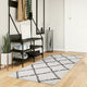 Vidaxl vloerkleed pamplona shaggy hoogpolig 80x200 cm crème en zwart