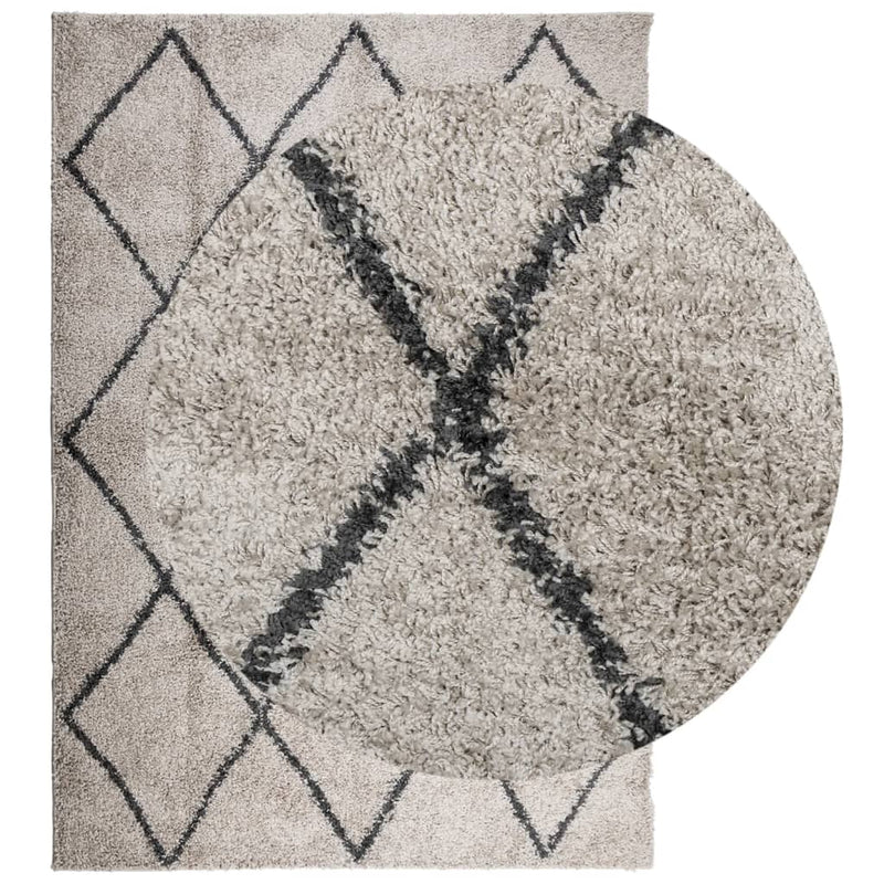 Afbeelding laden in galerijviewer, Vidaxl vloerkleed pamplona shaggy hoogpolig 160x230 cm beige antraciet
