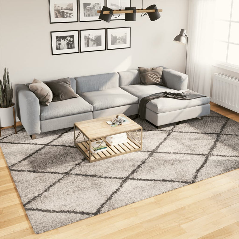 Afbeelding laden in galerijviewer, Vidaxl vloerkleed pamplona shaggy hoogpolig 240x340 cm beige antraciet
