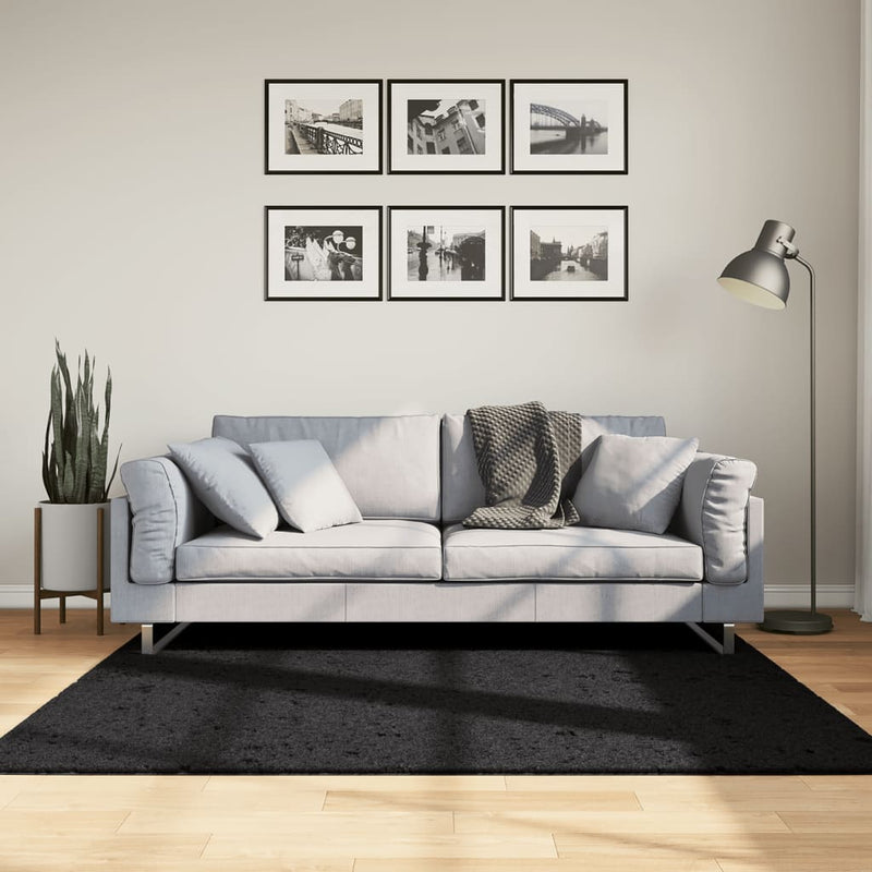 Afbeelding laden in galerijviewer, Vidaxl vloerkleed oviedo laagpolig 160x160 cm zwart
