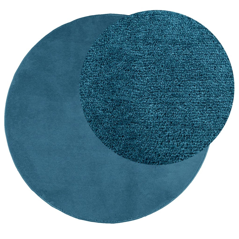 Afbeelding laden in galerijviewer, Vidaxl vloerkleed oviedo laagpolig ø 80 cm turquoise
