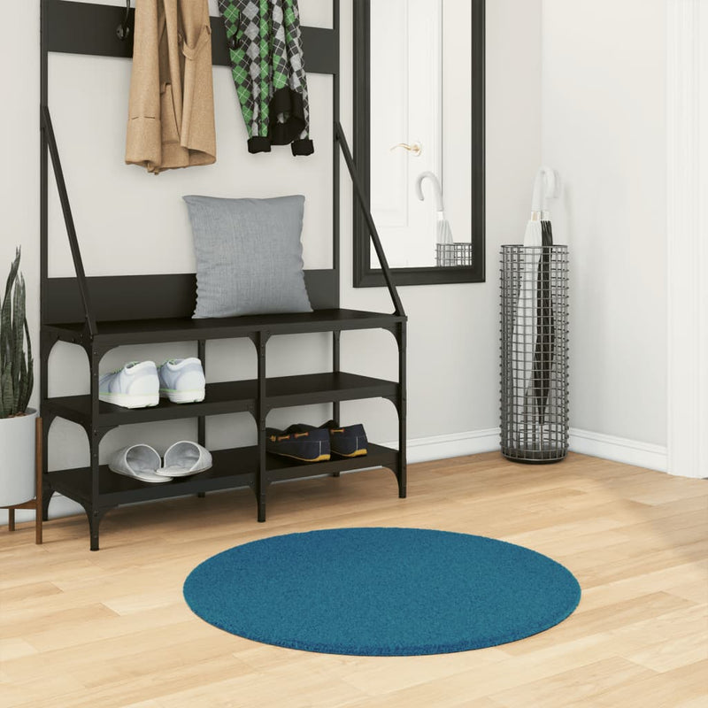 Afbeelding laden in galerijviewer, Vidaxl vloerkleed oviedo laagpolig ø 80 cm turquoise
