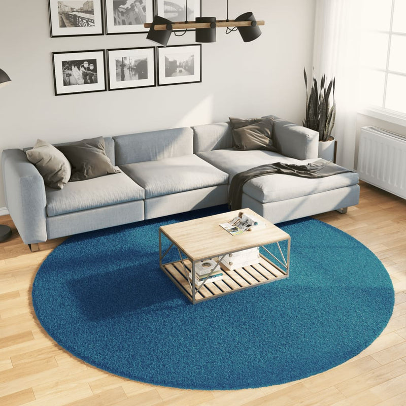 Afbeelding laden in galerijviewer, Vidaxl vloerkleed oviedo laagpolig ø 240 cm turquoise
