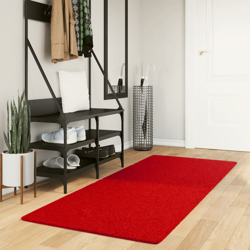 Afbeelding laden in galerijviewer, Vidaxl vloerkleed oviedo laagpolig 80x200 cm rood
