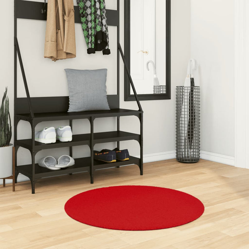 Afbeelding laden in galerijviewer, VidaXL Vloerkleed OVIEDO laagpolig Ø 80 cm rood
