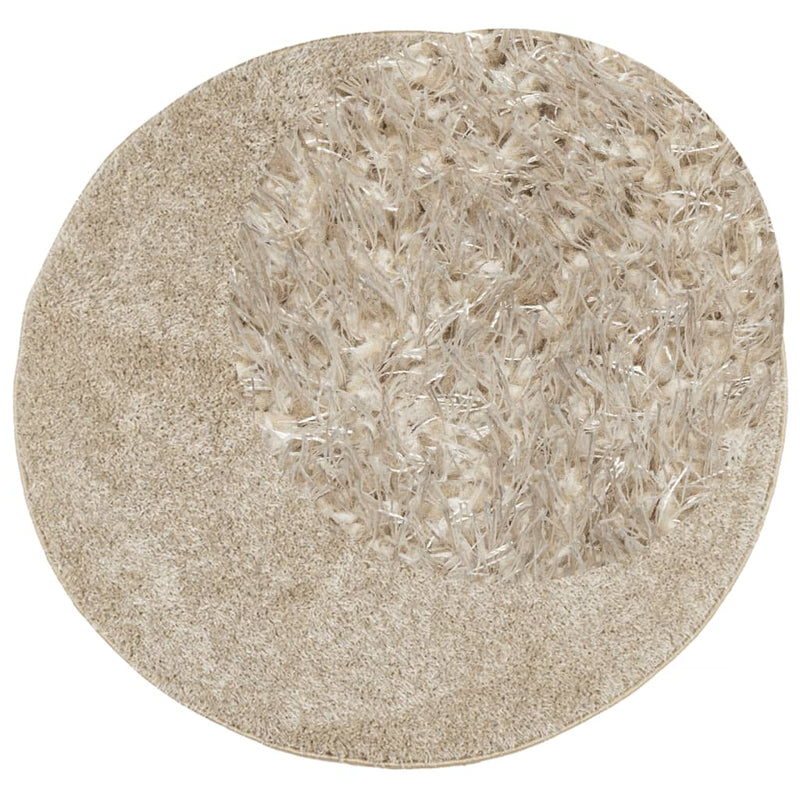 Afbeelding laden in galerijviewer, Vidaxl vloerkleed istan hoogpolig glanzend ø 80 cm beige

