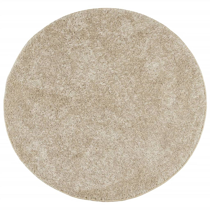 Afbeelding laden in galerijviewer, Vidaxl vloerkleed istan hoogpolig glanzend ø 160 cm beige
