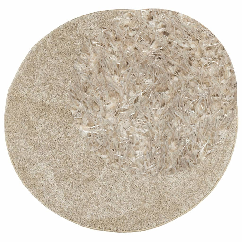 Afbeelding laden in galerijviewer, Vidaxl vloerkleed istan hoogpolig glanzend ø 160 cm beige
