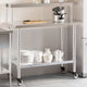 Vidaxl keukenwerktafel met bovenschap 110x55x120 cm roestvrij staal