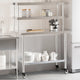 Vidaxl keukenwerktafel met bovenschap 110x55x150 cm roestvrij staal