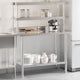 Vidaxl keukenwerktafel met bovenschap 110x55x150 cm roestvrij staal