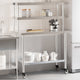 Vidaxl keukenwerktafel met bovenschap 110x55x150 cm roestvrij staal