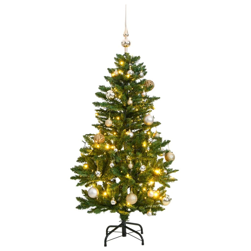 Afbeelding laden in galerijviewer, Vidaxl kunstkerstboom met scharnieren 150 led en kerstballen 120 cm
