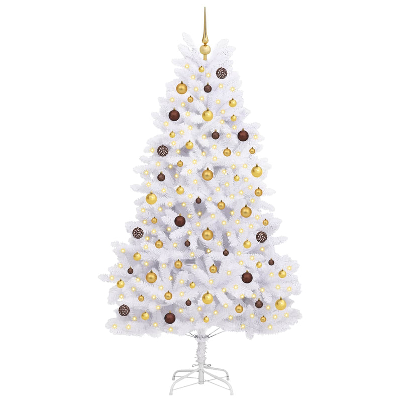 Afbeelding laden in galerijviewer, Vidaxl kunstkerstboom 210 cm pvc en staal wit
