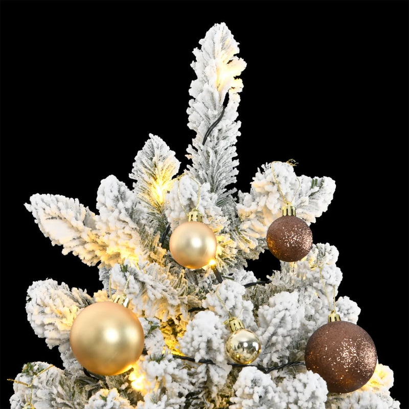 Afbeelding laden in galerijviewer, Vidaxl kunstkerstboom met scharnieren 300 led's en kerstballen 180 cm
