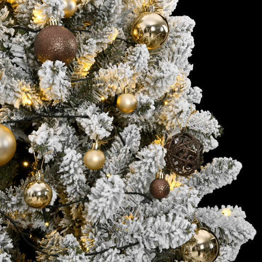 Vidaxl kunstkerstboom met scharnieren 300 led's en kerstballen 180 cm