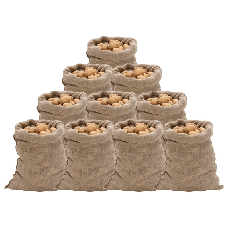 Afbeelding laden in galerijviewer, Vidaxl jutezakken 10 stuks 220 g m² 60x105 cm 100% jute
