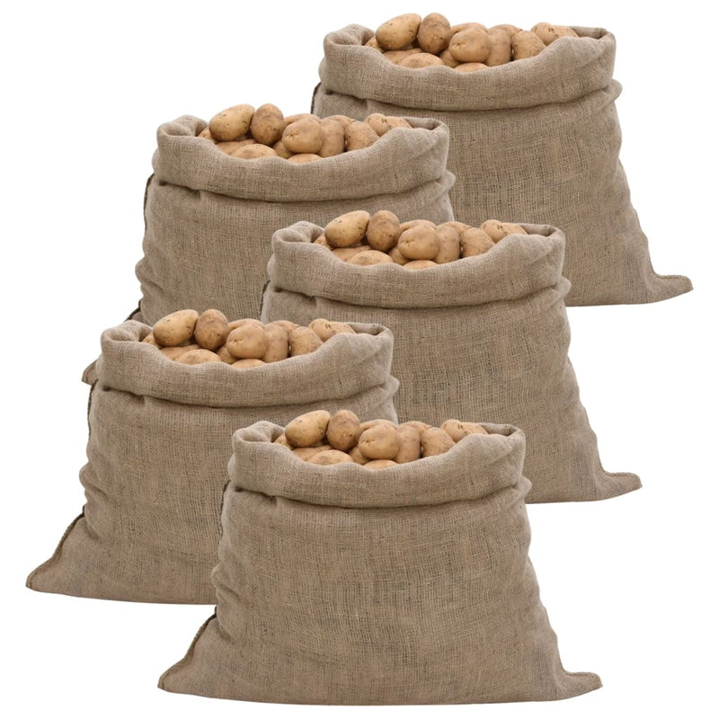Afbeelding laden in galerijviewer, Vidaxl jutezakken 5 stuks 100x110 cm 100% jute 220 g m²
