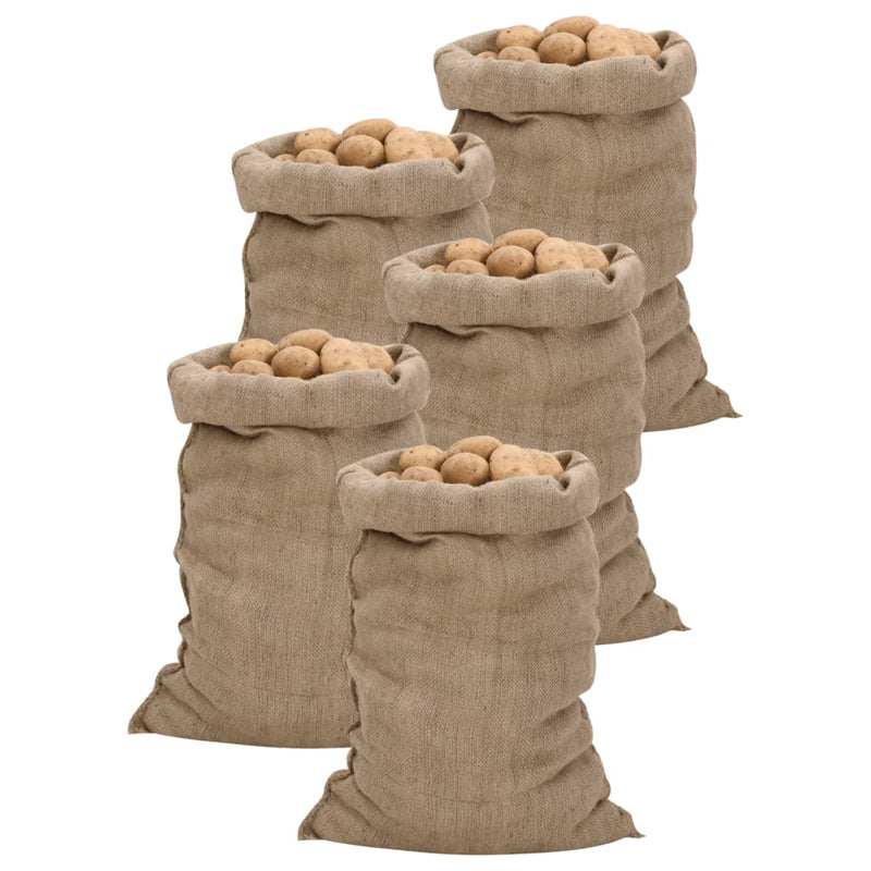 Afbeelding laden in galerijviewer, Vidaxl jutezakken 5 stuks 340 g m² 60x105 cm 100% jute
