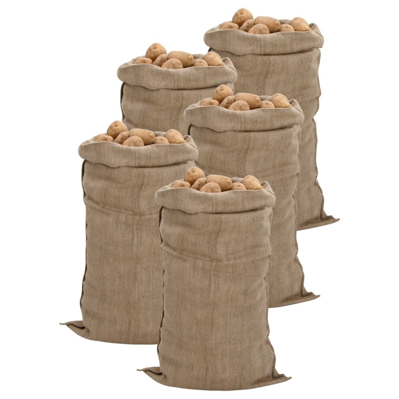 Afbeelding laden in galerijviewer, Vidaxl jutezakken 5 stuks 340 g m² 65x135 cm 100% jute
