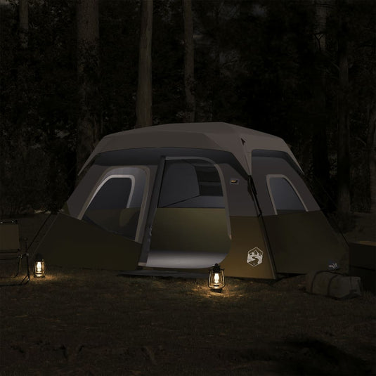 Vidaxl tent met led 6-persoons snelontgrendeling lichtgroen
