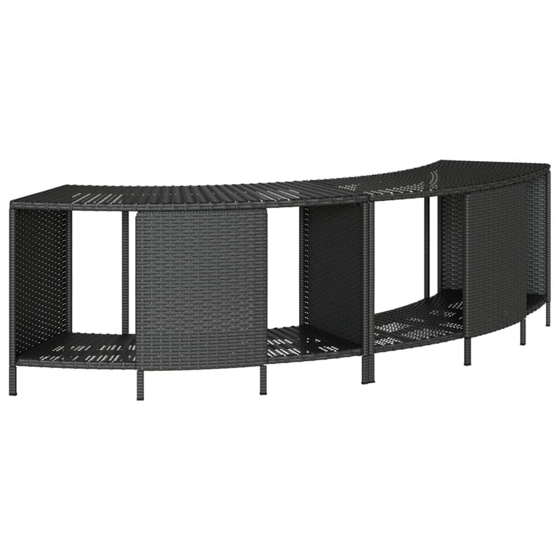 Afbeelding laden in galerijviewer, Vidaxl opbergschappen voor hottub 2 st poly rattan zwart
