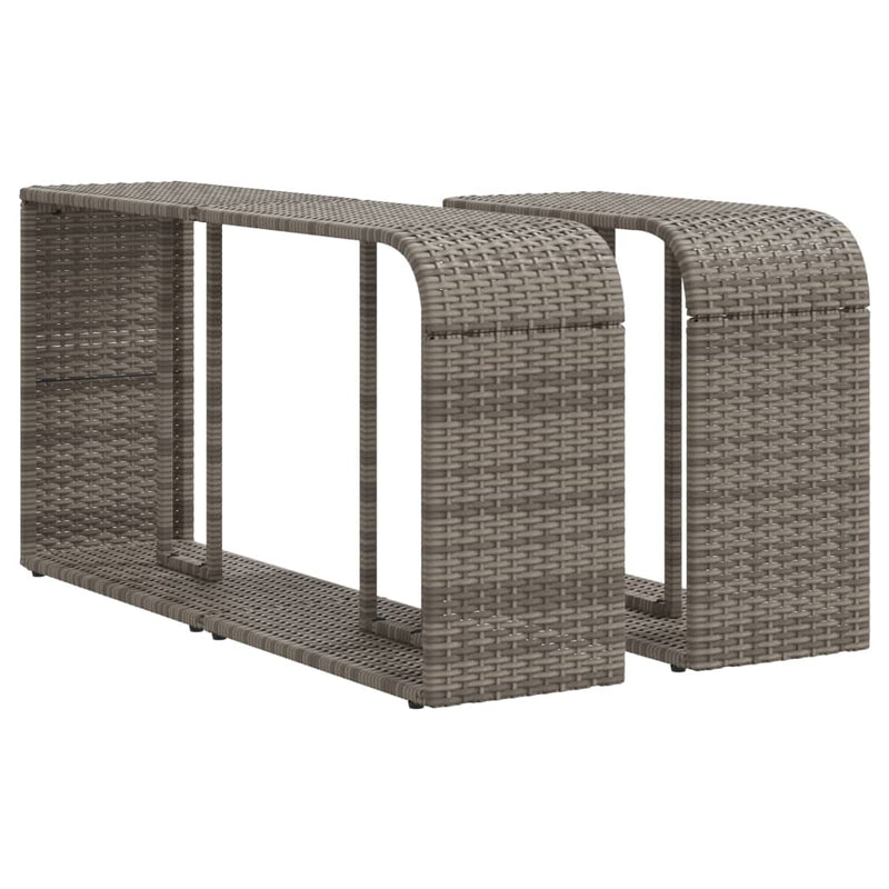 Afbeelding laden in galerijviewer, Vidaxl opbergschappen 2 st poly rattan grijs
