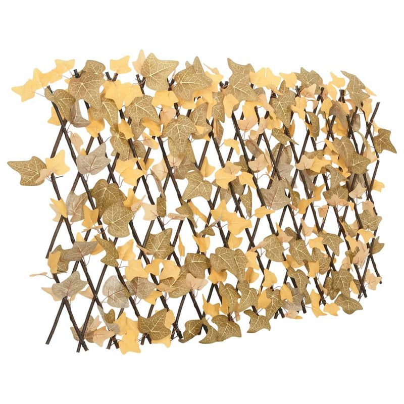 Afbeelding laden in galerijviewer, Vidaxl kunstplant esdoornblad op latwerk uittrekbaar 180x60 cm oranje
