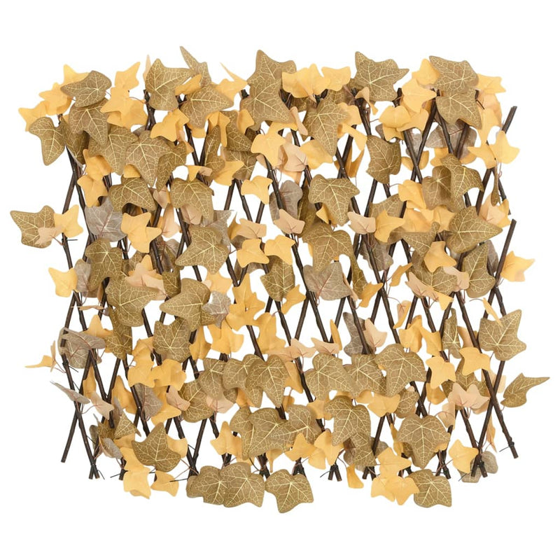 Afbeelding laden in galerijviewer, Vidaxl kunstplant esdoornblad op latwerk uittrekbaar 180x60 cm oranje
