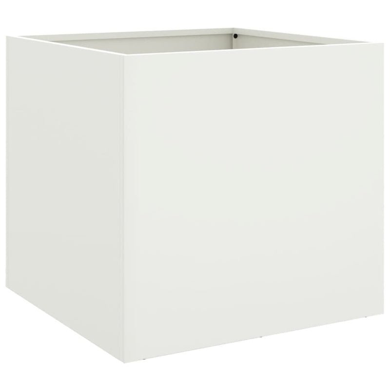 Afbeelding laden in galerijviewer, Vidaxl plantenbak 49x47x46 cm staal wit
