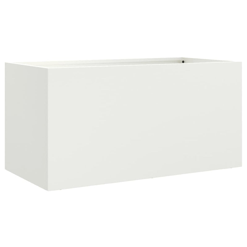 Afbeelding laden in galerijviewer, Vidaxl plantenbak 62x30x29 cm staal wit

