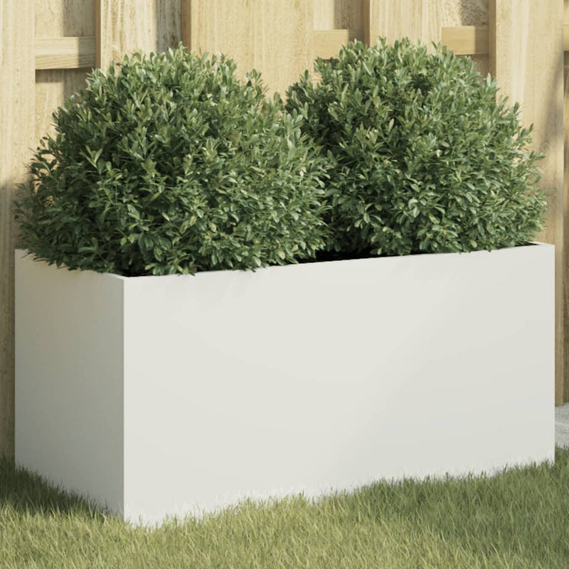 Afbeelding laden in galerijviewer, Vidaxl plantenbak 62x30x29 cm staal wit
