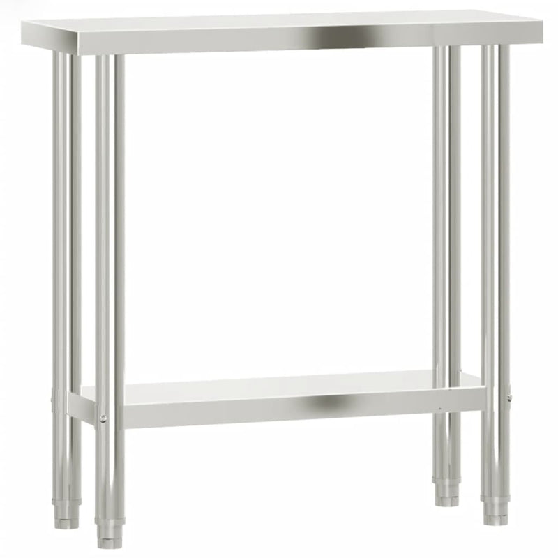 Afbeelding laden in galerijviewer, Vidaxl keukenwerktafel 82,5x30x85 cm roestvrij staal
