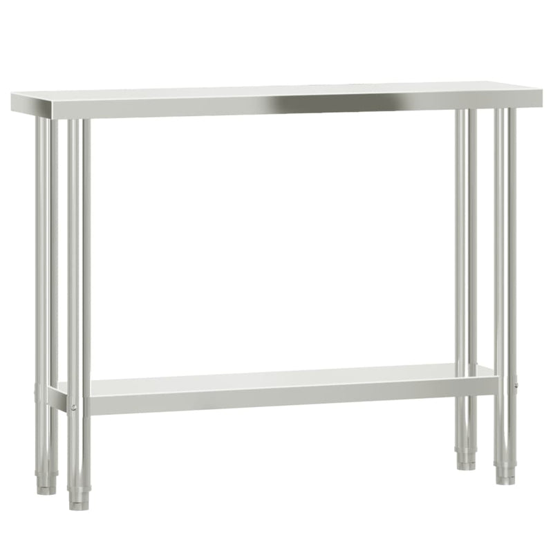 Afbeelding laden in galerijviewer, Vidaxl keukenwerktafel 110x30x85 cm roestvrij staal
