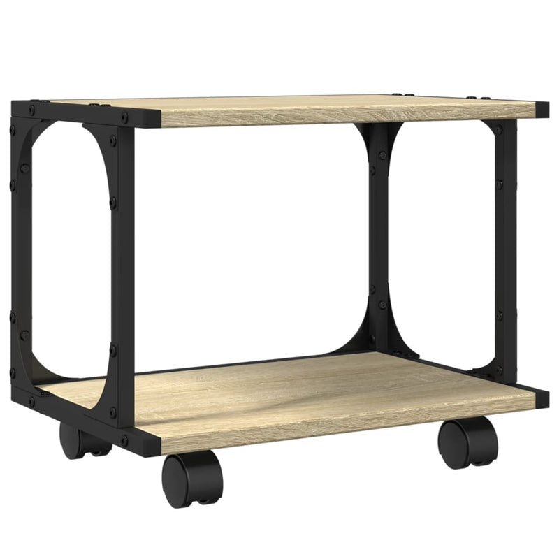 Afbeelding laden in galerijviewer, Vidaxl printerkastje 2-laags 41x28x33,5 cm hout sonoma eiken
