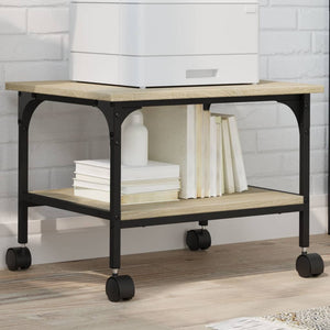 Vidaxl printerkastje 2-laags 50x40x38 cm bewerkt hout sonoma eiken