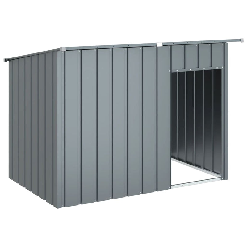 Afbeelding laden in galerijviewer, Vidaxl hondenhok met dak 153x91x110 cm staal antracietkleurig
