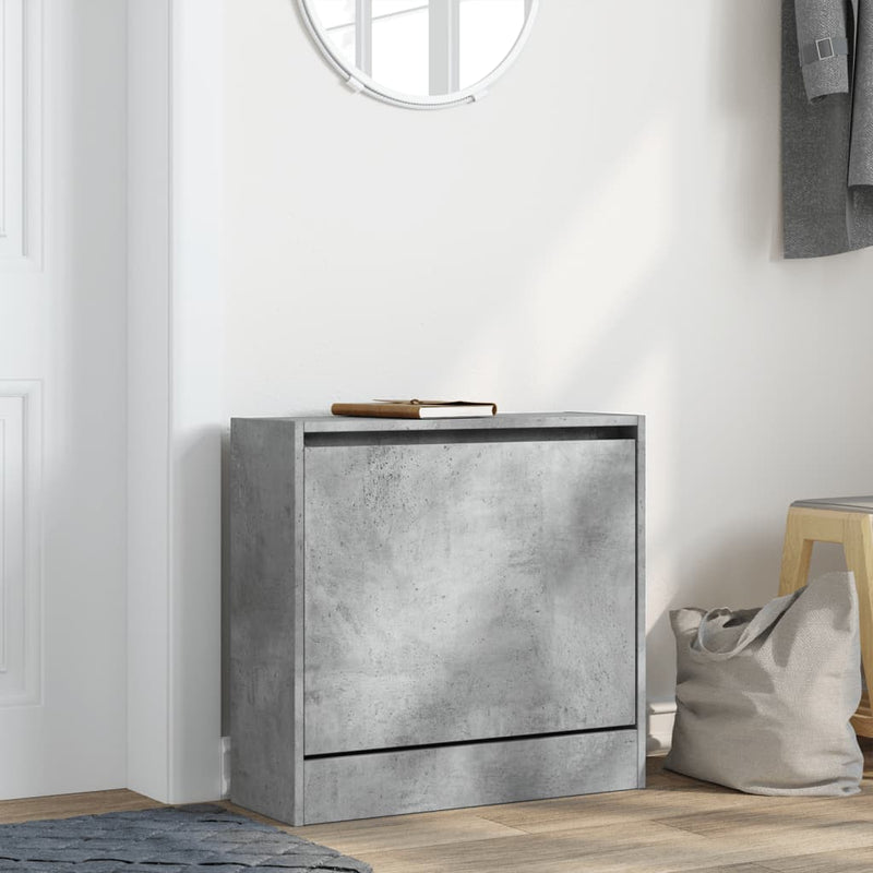 Afbeelding laden in galerijviewer, Vidaxl schoenenkast 60x21x57 cm bewerkt hout betongrijs
