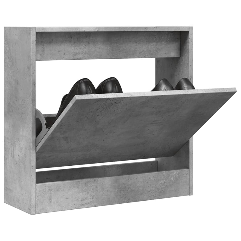 Afbeelding laden in galerijviewer, Vidaxl schoenenkast 60x21x57 cm bewerkt hout betongrijs
