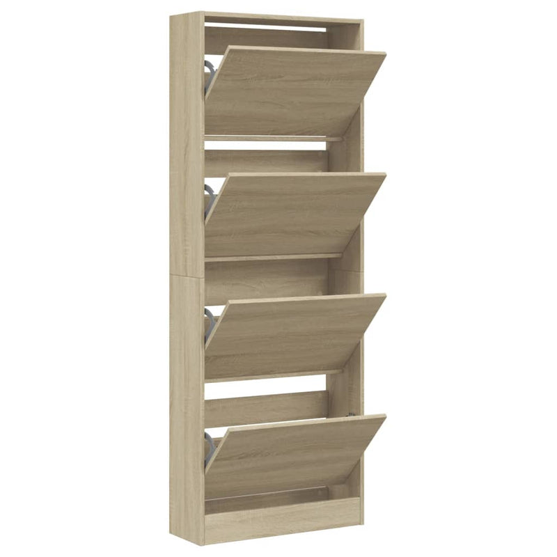 Afbeelding laden in galerijviewer, VidaXL Schoenenkast 60x21x163,5 cm bewerkt hout sonoma eikenkleurig
