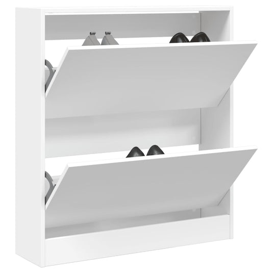 Vidaxl schoenenkast 80x21x87,5 cm bewerkt hout wit
